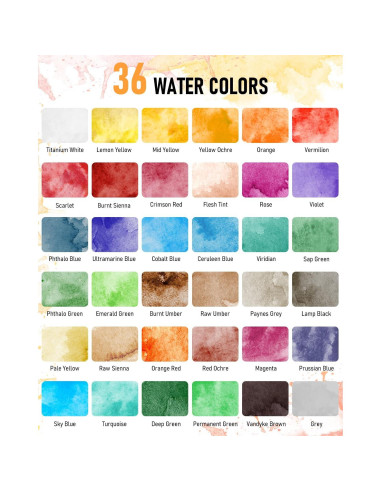 Set de Pintura Acuarela Nicpro 78PCS - 36 Colores, Pinceles y Papel