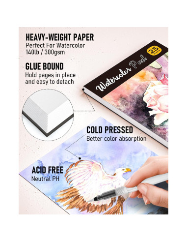 Set de Pintura Acuarela Nicpro 78PCS - 36 Colores, Pinceles y Papel