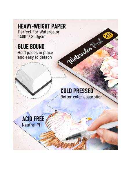 Set de Pintura Acuarela Nicpro 78PCS - 36 Colores, Pinceles y Papel