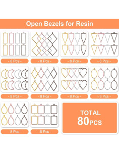 Abrazaderas Abiertas para Resina Shynek - 80 Pcs en 10 Formas 2