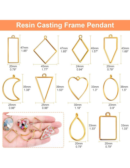 Abrazaderas Abiertas para Resina Shynek - 80 Pcs en 10 Formas