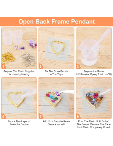 Abrazaderas Abiertas para Resina Shynek - 80 Pcs en 10 Formas