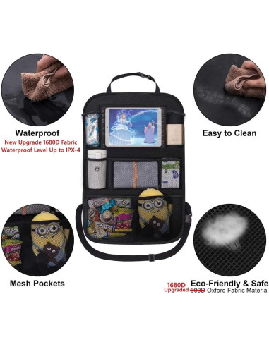 Organizador de Asiento Trasero ONE PIX para Automóviles - Negro