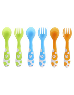 Tenedores y Cucharas Munchkin para Niños, 6 Piezas