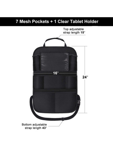 Organizador de Asiento Trasero ONE PIX para Automóviles - Negro