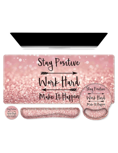 Alfombrilla de Ratón iCasso Rosa Ergonómica 4 en 1 XXL