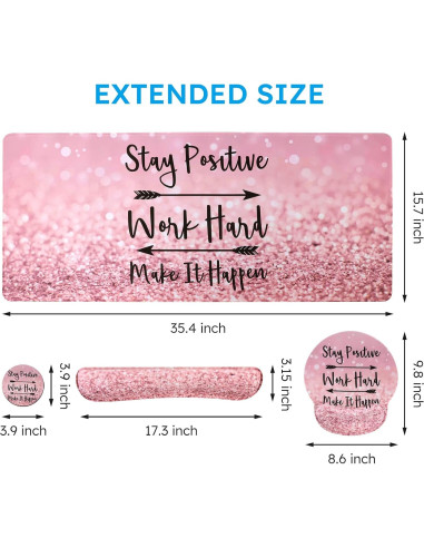 Alfombrilla de Ratón iCasso Rosa Ergonómica 4 en 1 XXL