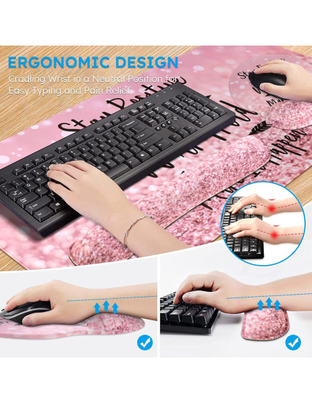 Alfombrilla de Ratón iCasso Rosa Ergonómica 4 en 1 XXL