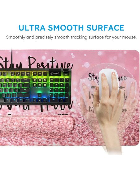 Alfombrilla de Ratón iCasso Rosa Ergonómica 4 en 1 XXL