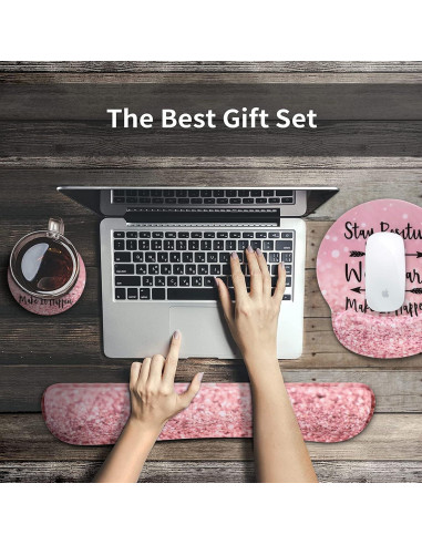 Alfombrilla de Ratón iCasso Rosa Ergonómica 4 en 1 XXL