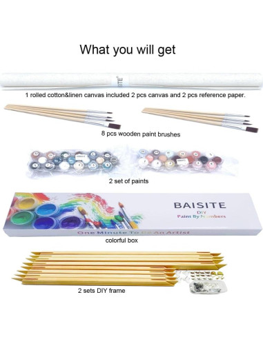 Kit de Pintura por Números BAISITE DIY Floral 40.64x30.48 cm