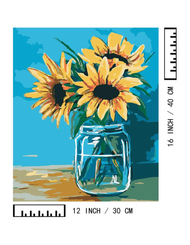 Kit de Pintura por Números BAISITE DIY Floral 40.64x30.48 cm