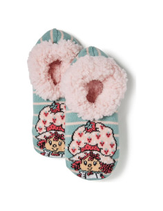 Calcetines de Felpa de Peluche Fresa para Mujeres 9-11 Verde Pastel