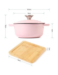 Set de 2 Ollas Mini Holandesas HAWOK Hierro Fundido Rosa 14cm 2