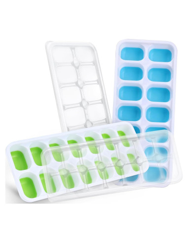 Bandejas de Hielo Furnsii 2 Piezas Silicona Apilables 56 Cubos