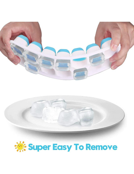 Bandejas de Hielo Furnsii 2 Piezas Silicona Apilables 56 Cubos