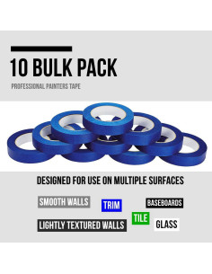 Cinta de Enmascarar Azul Lichamp 1" x 50 m - 10 Rollos 2