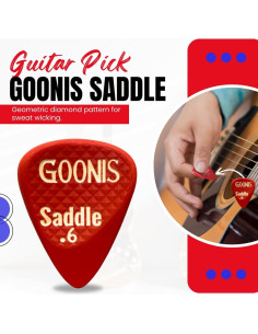 Puas de guitarra Goonis 0.6mm Nylon Rojo - 5 Unidades 2