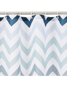 Cortina de Ducha Amazon Basics 182.88x182.88 cm Azul Chevron 2