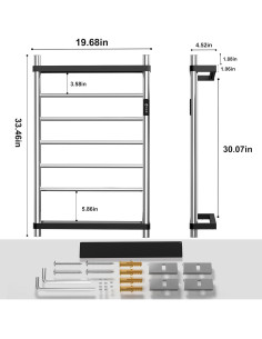 Soporte para Toallas Calentado Bathtoche YMSA61P Acero Inoxidable 2