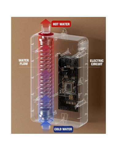 Calentador de Agua Instantáneo Eléctrico ALisasin 3500W Montado en Pared