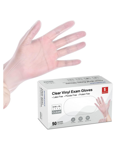 Guantes de Examen de Vinilo Schneider VMFC20, 50 Unidades, Sin Látex