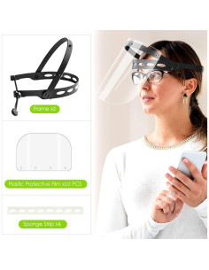 Visera Ajustable EWA con 10 Reemplazos y 2 Marcos - Negro 2