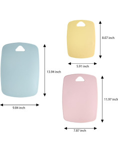 Juego de 3 Tablas de Cortar CAROTE de Plástico Colorido 2