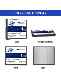 Tarjeta CompactFlash Dogfish 1GB 2 Paquete Industrial SLC 2