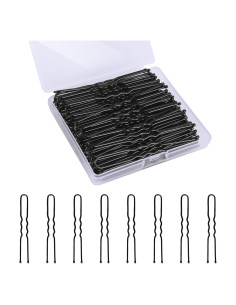 Pasadores de cabello en U DySaLis 100PCS 6.1cm Negro