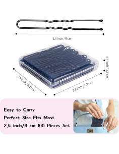 Pasadores de cabello en U DySaLis 100PCS 6.1cm Negro 2