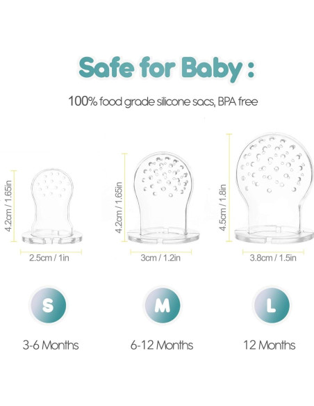 Chupete de Alimentación de Frutas para Bebés - 2 Piezas, Silicona Libre de BPA Chupete de Alimentación de Frutas para Bebés - 2 Piezas, Silicona Libre de BPA