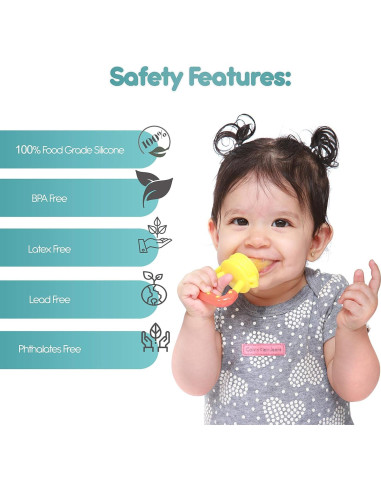 Chupete de Alimentación de Frutas para Bebés - 2 Piezas, Silicona Libre de BPA