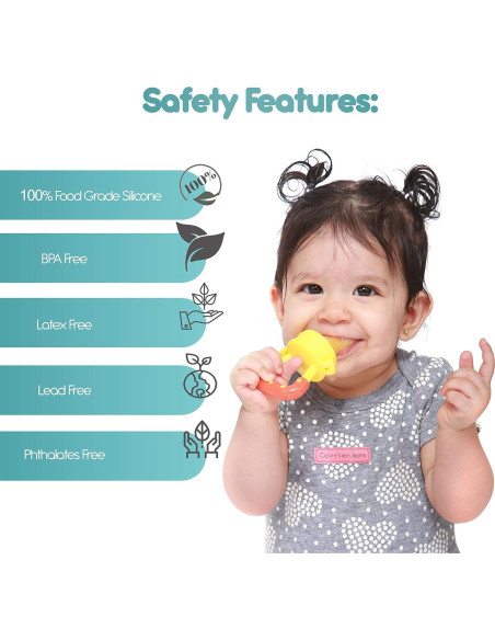 Chupete de Alimentación de Frutas para Bebés - 2 Piezas, Silicona Libre de BPA Chupete de Alimentación de Frutas para Bebés - 2 Piezas, Silicona Libre de BPA