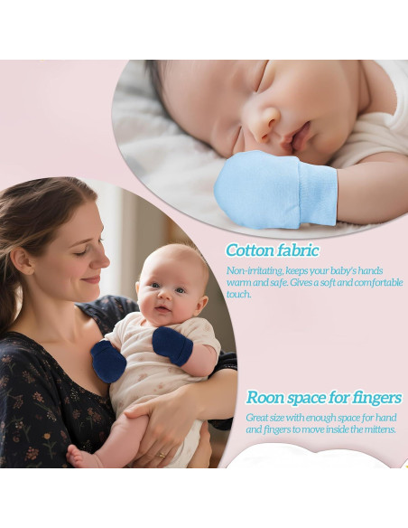 Mitones para Bebés Sin Rasguños Azul 16 Piezas 0-6 Meses
