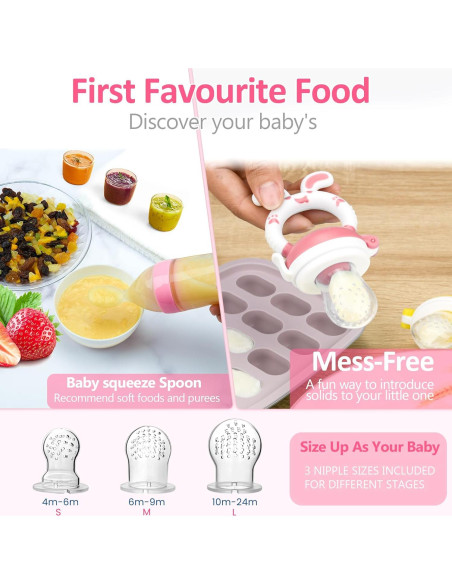 Chupete de Alimentación WAJIAYON para Bebés - 6 Piezas Rosa Chupete de Alimentación WAJIAYON para Bebés - 6 Piezas Rosa