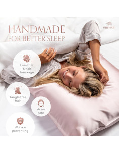 Funda de Almohada de Seda 100% Enviskin Estándar 30 Momme Negra 2