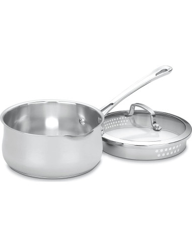 Conjunto de Cacerolas Cuisinart Contour Acero Inoxidable 1.89L y 0.95L