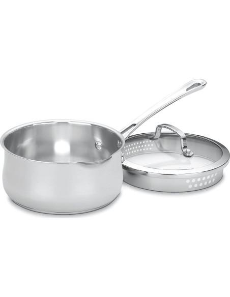 Conjunto de Cacerolas Cuisinart Contour Acero Inoxidable 1.89L y 0.95L