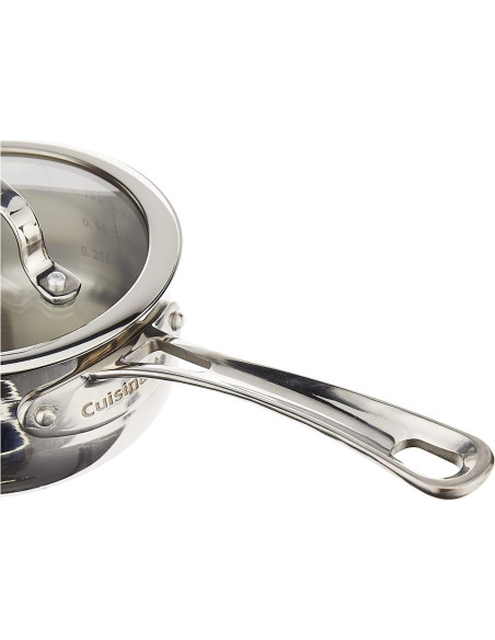 Conjunto de Cacerolas Cuisinart Contour Acero Inoxidable 1.89L y 0.95L