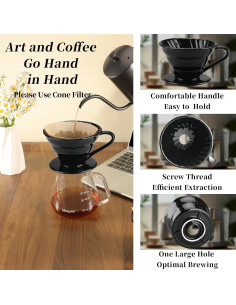 Vertedor de Café Cerámica Mongdio MD-TCLB Negro 320g 2