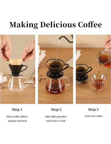 Vertedor de Café Cerámica Mongdio MD-TCLB Negro 320g