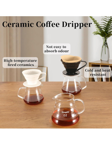 Vertedor de Café Cerámica Mongdio MD-TCLB Negro 320g