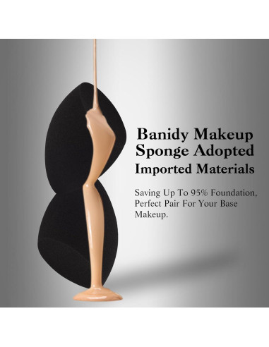 Juego de Esponjas de Maquillaje Banidy con Soporte Negro