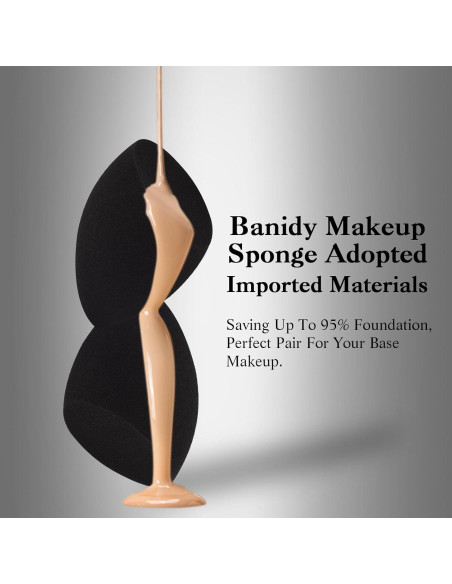 Juego de Esponjas de Maquillaje Banidy con Soporte Negro