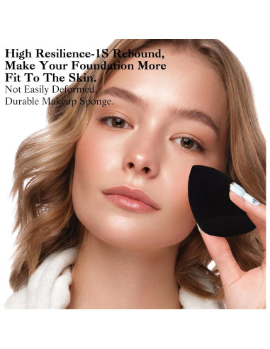 Juego de Esponjas de Maquillaje Banidy con Soporte Negro