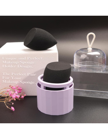 Juego de Esponjas de Maquillaje Banidy con Soporte Negro