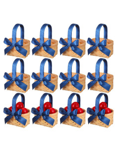 Cestas Mini Tejidas Geelin 12 Pcs Madera Azul Oscuro 11 cm