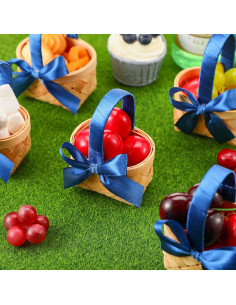 Cestas Mini Tejidas Geelin 12 Pcs Madera Azul Oscuro 11 cm 2