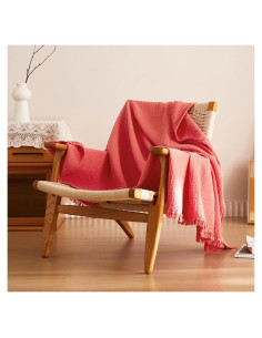Manta de Muselina de Algodón Simple y Opulento 127x152 cm Coral